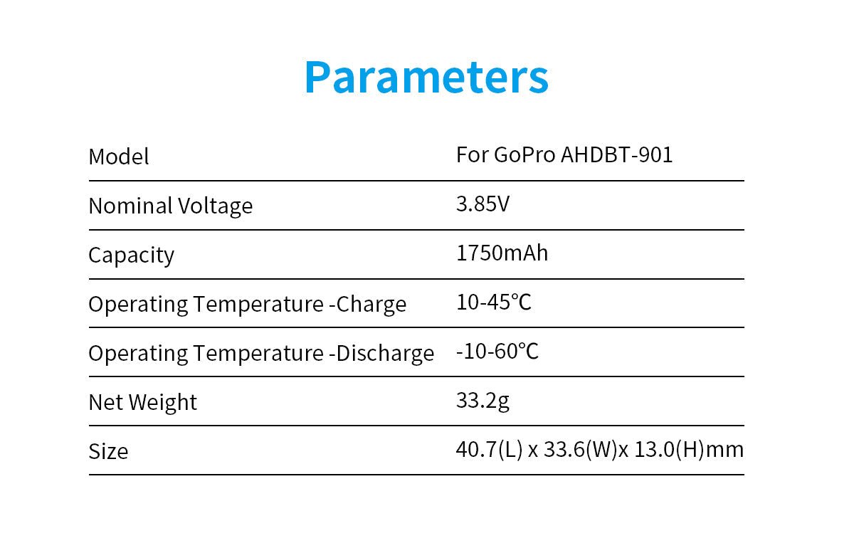 XTAR GoPro Hero9/10 Li-ion Battery