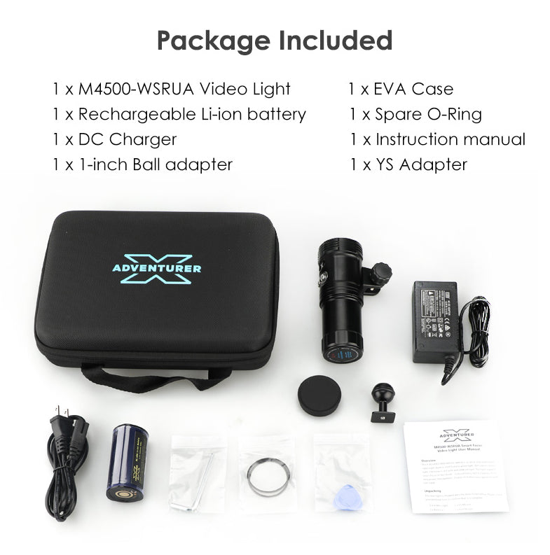 X-Adventurer M4500-WSRUA Smart Focus Video Light & Strobe